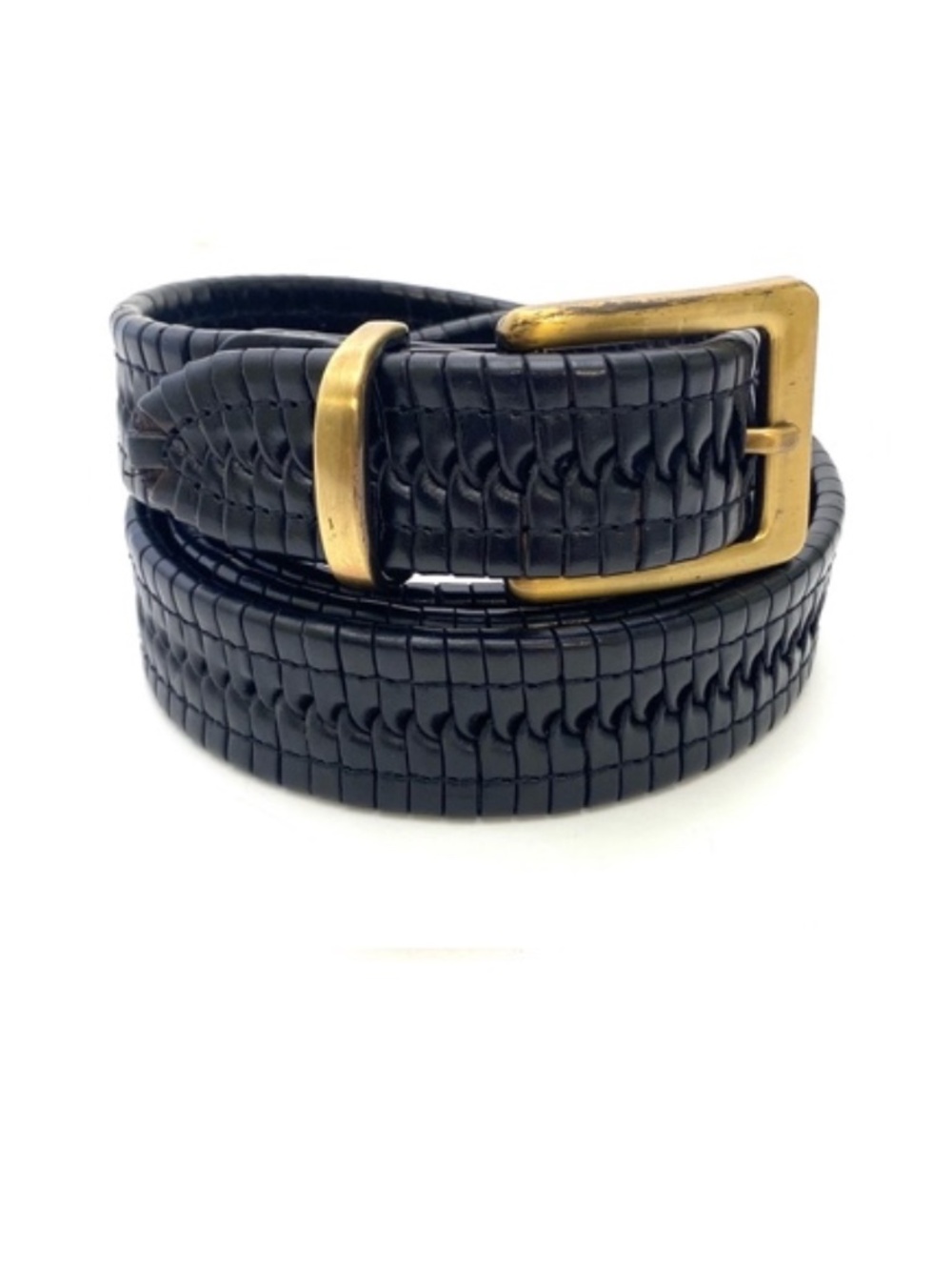 Lavemi Black Braided/Woven Leather Trouser Belt